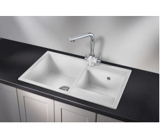 Кухонная мойка GRANULA 8201, АРКТИК (БЕЛЫЙ), кварц 