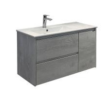 Тумба-умывальник Comforty Бремен-90 дуб белый с раковиной Comforty 9090EL 00004142375 