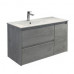 Тумба-умывальник Comforty Бремен-90 дуб белый с раковиной Comforty 9090EL 