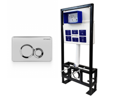 Инсталляция BETTOSERB Sava Free Standing+клавиша смыва DUO хром матовый/хром глянец (SFS40006463) 