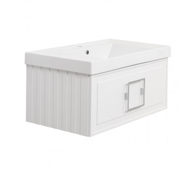 Тумба под раковину подвесная La Fenice Cubo FNC-01-CUB-B-80, белая  Тумба под раковину подвесная La Fenice Cubo FNC-01-CUB-B-80, белая
