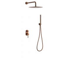 Смеситель встроенный + верхний+ ручной душ Uno BRUSHED BRONZE Boheme 464-BRB брашированная бронза Смеситель встроенный + верхний+ ручной душ Uno BRUSHED BRONZE Boheme 464-BRB брашированная бронза