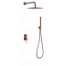 Смеситель встроенный + верхний+ ручной душ Uno BRUSHED BRONZE Boheme 464-BRB брашированная бронза 