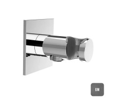 Душевое подключение с держателем круглое Almar Комплектующие E095039.GM Gun metal Душевое подключение с держателем круглое Almar Комплектующие E095039.GM Gun metal