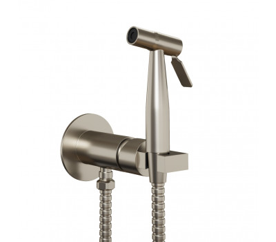 Смеситель с гигиеническим душем PAINI Castello Round, встраиваемый, никель PVD (PW) CAPW442R 