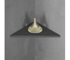 Угловая полочка для ванной комнаты ABBER Stein AS1652MB черная матовая 