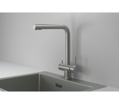 Смеситель для кухни GRANULA KS-7011, МАТОВАЯ СТАЛЬ, KITCHEN SPACE 