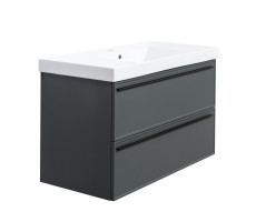 Тумба под раковину подвесная La Fenice Elba TWIN FNC-01-ELB-G-100-2, серо-зеленая  Тумба под раковину подвесная La Fenice Elba TWIN FNC-01-ELB-G-100-2, серо-зеленая