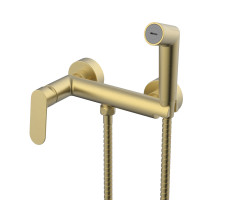 Смеситель Splenka настенный с гигиеническим душем S41.51.03 золотой сатин Смеситель Splenka настенный с гигиеническим душем S41.51.03 золотой сатин