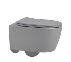 Унитаз ABBER Bequem AC1104MG подвесной серый матовый, безободковый Унитаз ABBER Bequem AC1104MG подвесной серый матовый, безободковый