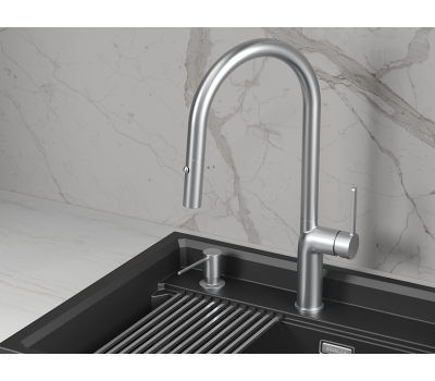 Смеситель для кухни GRANULA 9010, НЕРЖ 