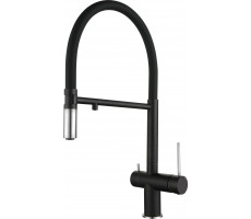 Смеситель для кухни Rivelato Adria U-обр. гибкий излив с краном питьевой воды D-35ммcromo  1523517 antracite cromo 