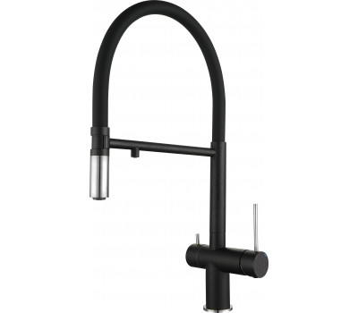 Смеситель для кухни Rivelato Adria U-обр. гибкий излив с краном питьевой воды D-35ммcromo  1523517 antracite cromo 