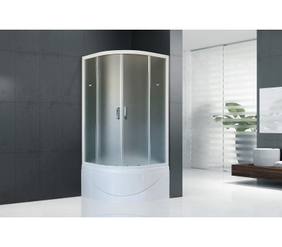 Душевой угол с поддоном Royal Bath RB 100BK-C (матовое) белый 