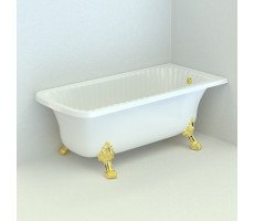 Ванна 174x80 Migliore OLIVIA ANG белая, на 2-х лапах LEONE STANDART в угол, слив/перелив золото Ванна 174x80 Migliore OLIVIA ANG белая, на 2-х лапах LEONE STANDART в угол, слив/перелив золото