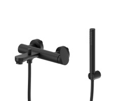 Комплект для ванн с фиксированным держателем для душа Newform Linfa II 69440C.01.093 Черный матовый 