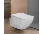 Унитаз подвесной безободковый Villeroy&Boch Venticello 4611R0R1 CeramicPlus, цвет-альпийский белый, сидение отдельно