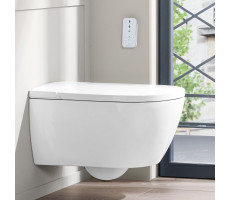 Унитаз подвесной безободковый,  с функцией биде Villeroy&Boch Viclean V0E100R1 CeramicPlus, цвет-альпийский белый