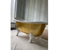 Ванна из литого мрамора Фэма стиль Салерно 170х80 (отделка под золото), ножки золото
