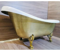 Ванна из литого мрамора Фэма стиль Салерно 170х80 (отделка под бронза), ножки бронза